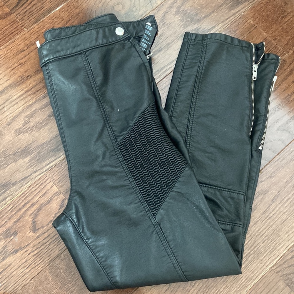Free People Black Leather Pants